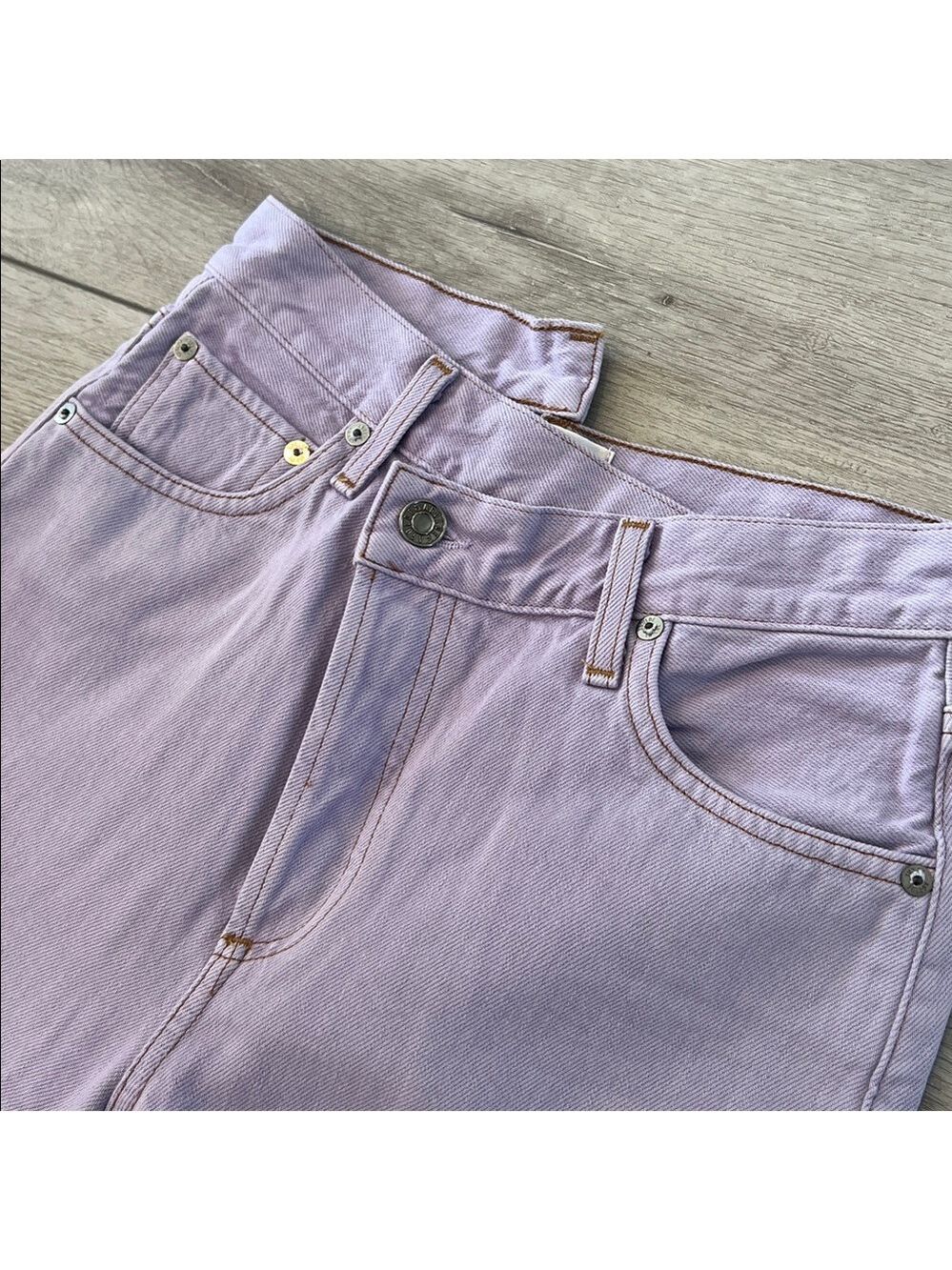 Agolde Lavender cross cross asymmetrical waist Straight Leg Jeans size 24 - Picture 6 of 11